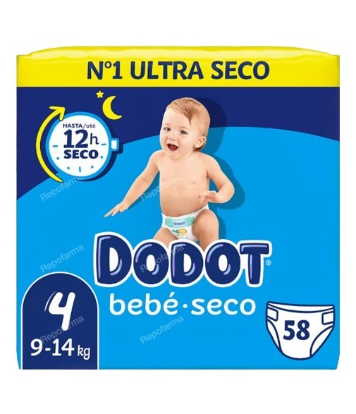 Pañal Dodot Bebé Seco T4 9-14 kg 58 uds
