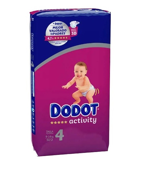 Pañal Dodot Activity Jumbo T4 58 uds