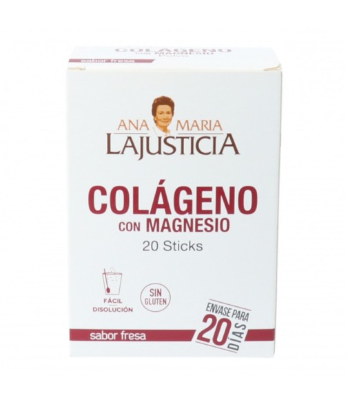 Ana María Lajusticia Collagen with Magnesium 20 strawberry-flavored sticks