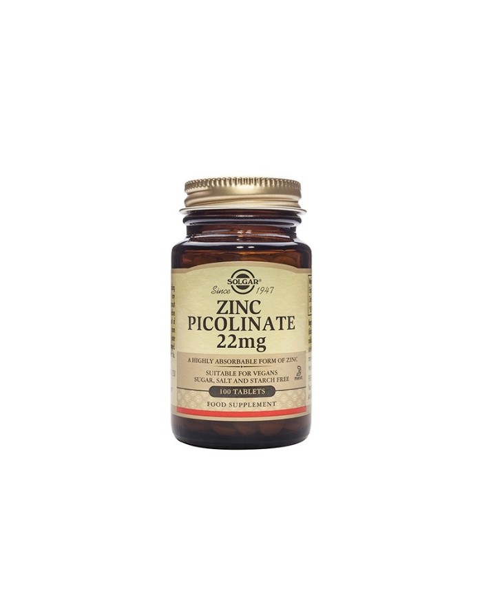Solgar Zinc Picolinato 22 mg 100 comprimidos