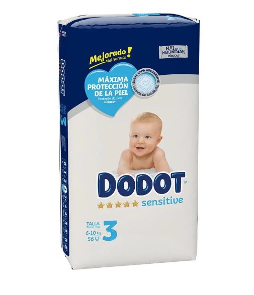 Dodot Sensitive T3 6-10 kg 56 uds.
