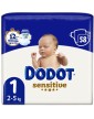Dodot Sensitive T1 2-5 kg 58 uds.