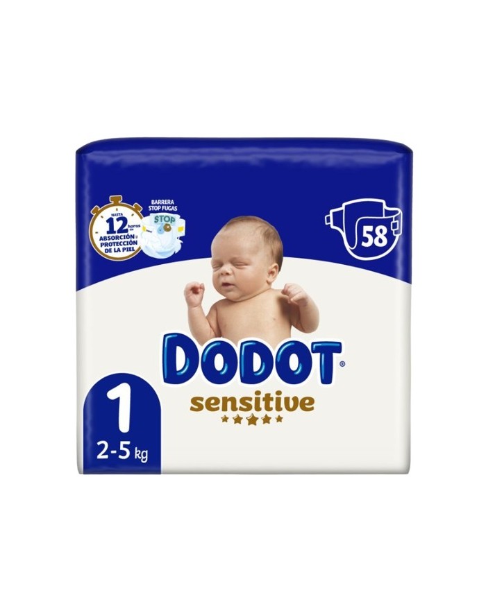 Dodot Sensitive T1 2-5 kg 58 uds.