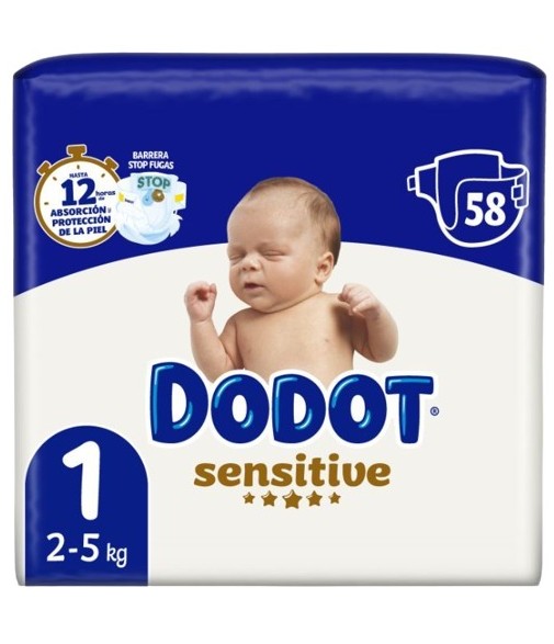 Dodot Sensitive T1 2-5 kg 58 uds.