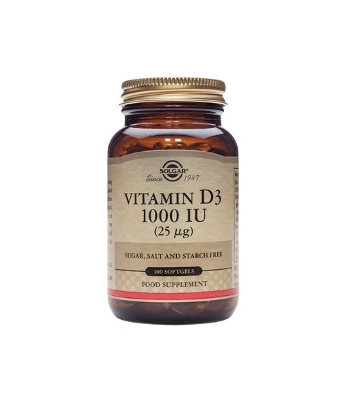 Solgar Vitamina D3 1000 UI 100 Cápsulas