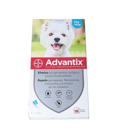 Advantix Dog 4/10 kg 4 Pipettes