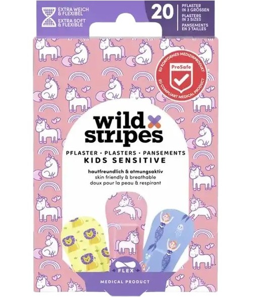 Wild Stripes Kids Sensitive Dressings 20 Units