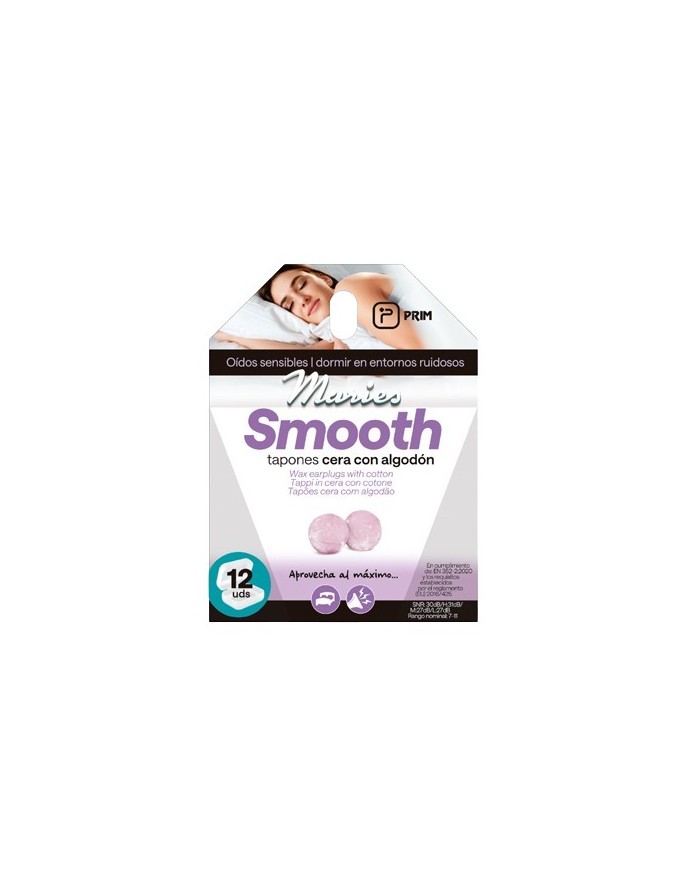 Prim Maries Smooth Wax Earplugs with Cotton 12 Units