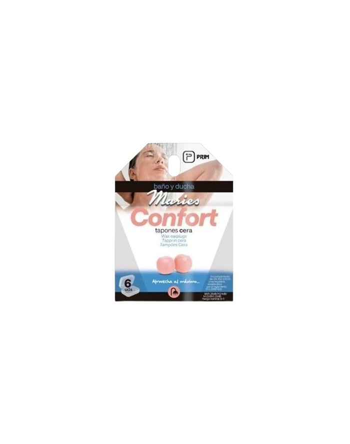 Prim Maries Comfort Cotton-Free Wax Earplugs, 6 units