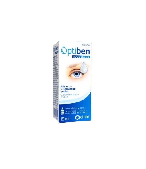 Compra Optiben Ojos Secos 0,2 Hialuronato Sódico 15ml en Farmaten