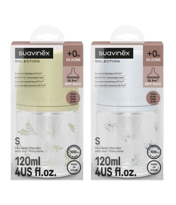 Suavinex Crystal Silicone Baby Bottle F/S Poetry 120 ml