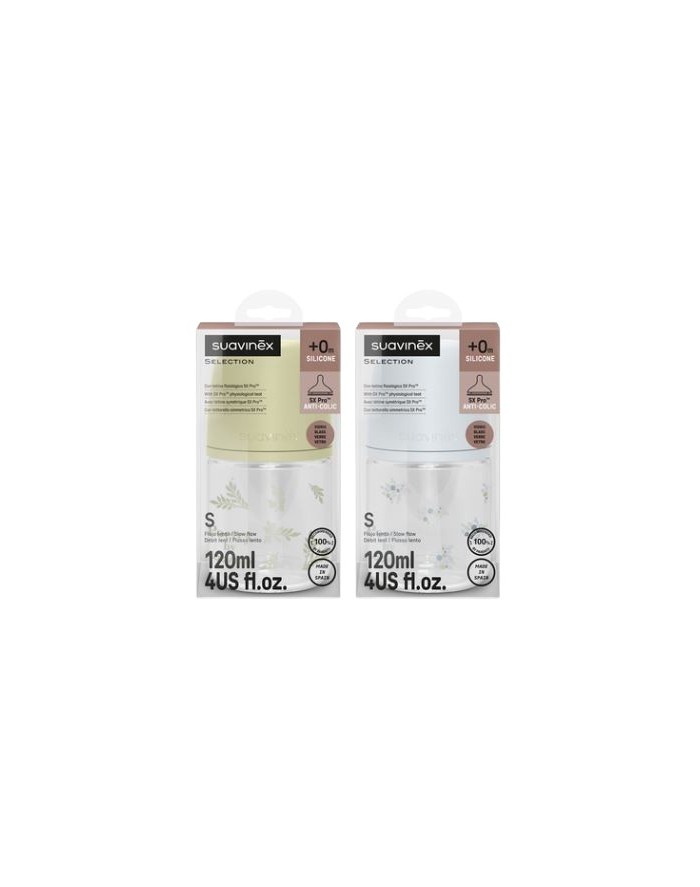 Suavinex Biberón Cristal Silicona F/S Poetry 120 ml
