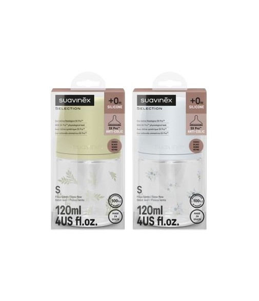 Suavinex Crystal Silicone Baby Bottle F/S Poetry 120 ml