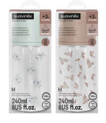 Suavinex Crystal Silicone Baby Bottle F/S Poetry 120 ml