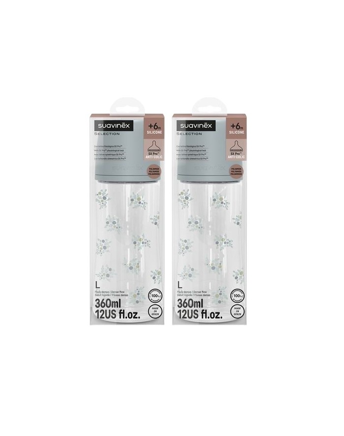 Suavinex Biberón Silicona F/L  Poetry 360 ml