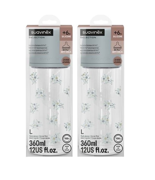 Suavinex Biberón Silicona F/L  Poetry 360 ml