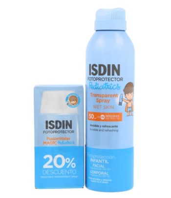 Isdin Pack Fusion Water Pediatrics 250 ml + Transparent Spray Pediatrics 250 ml