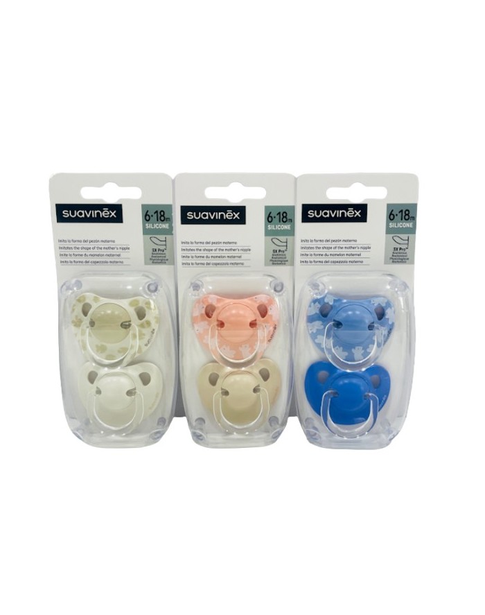 Suavinex Classic Anatomical Pacifier Sil 6-18 m 2 units