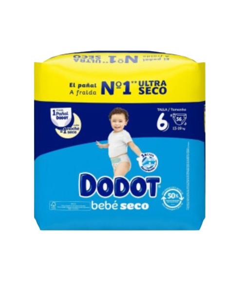 Pañal Dodot Bebé Seco T6 13-19 kg 56 uds