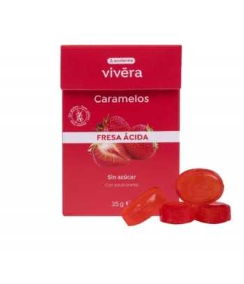 Vivera Caramelo Fresa Ácida Caja 35 gramos