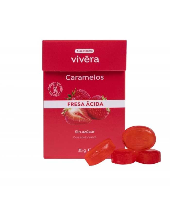 Vivera Caramelo Fresa Ácida Caja 35 gramos