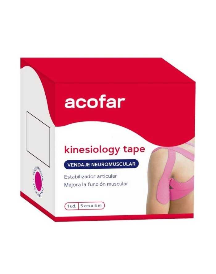 Acofar Kinesiology Tape Bandage Fuchsia 5x5 cm