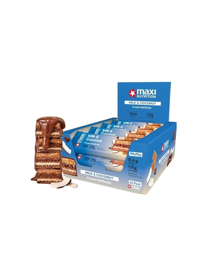 Maxi Nutrition Milky Waffle Protein Bar Coconut 12 unidades