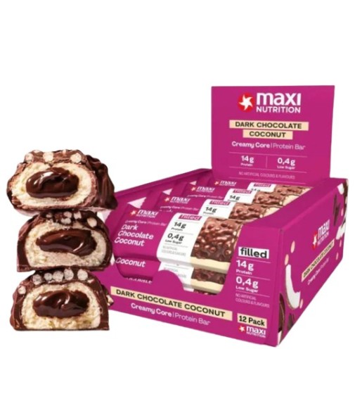 Maxi Nutrition Creamy Core Bars Chocolate Coconut 12 unidades