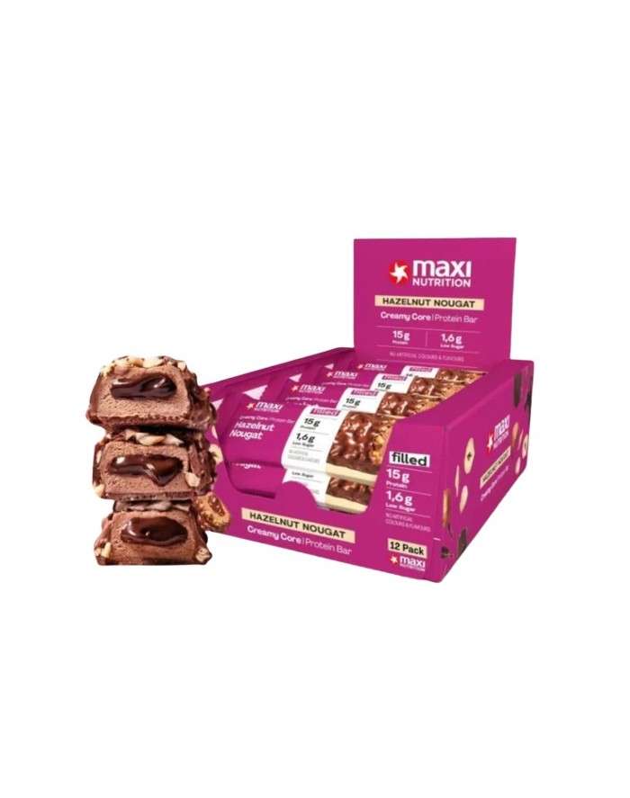 Maxi Nutrition Creamy Core Bars Hazelnut Nougat 12 unidades