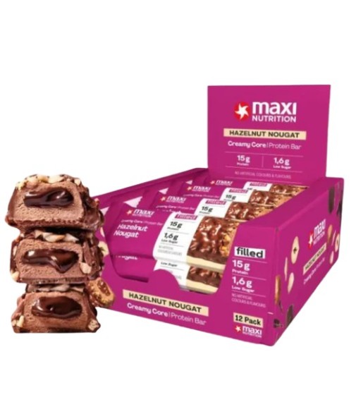 Maxi Nutrition Creamy Core Bars Hazelnut Nougat 12 unidades