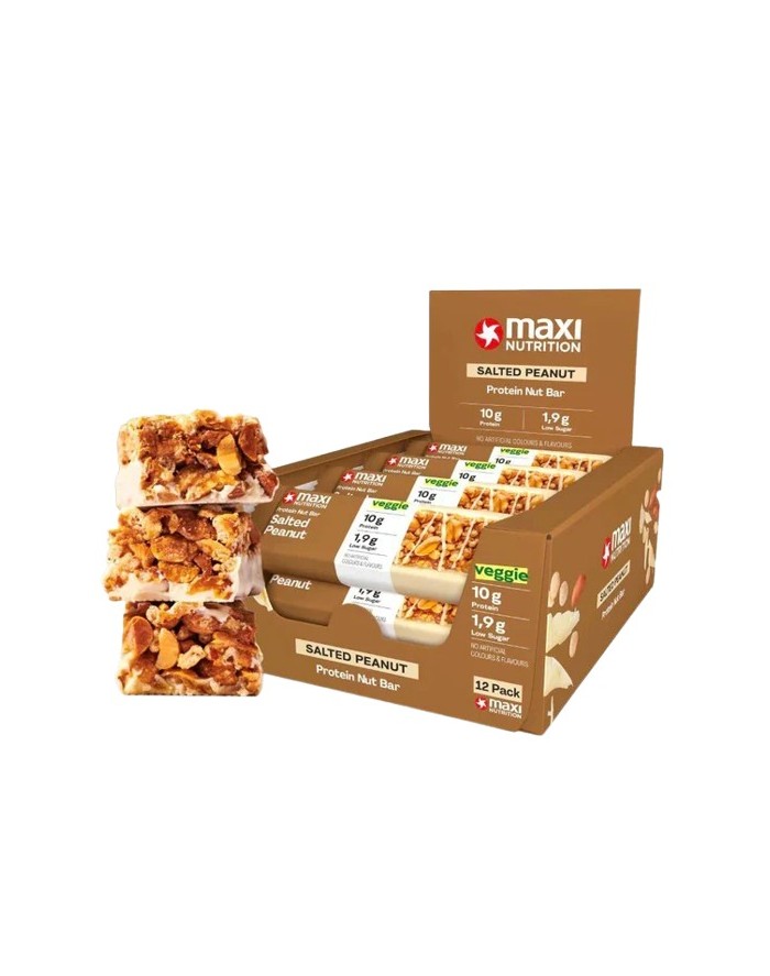 Maxi Nutrition Protein Nuts Bars Salted Peanut 12 unidades