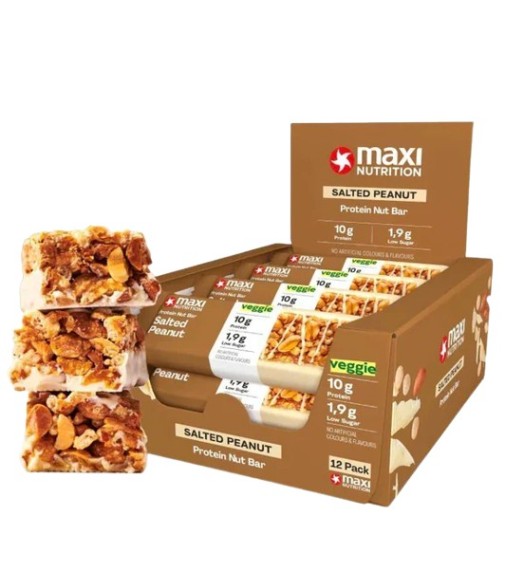 Maxi Nutrition Protein Nuts Bars Salted Peanut 12 unidades