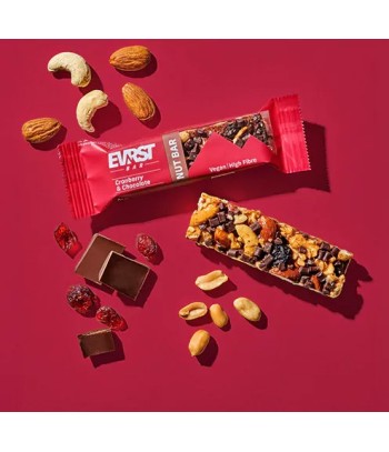 Evrst Bar Nutbar Cranberry & Chocolate Caja 15 unidades