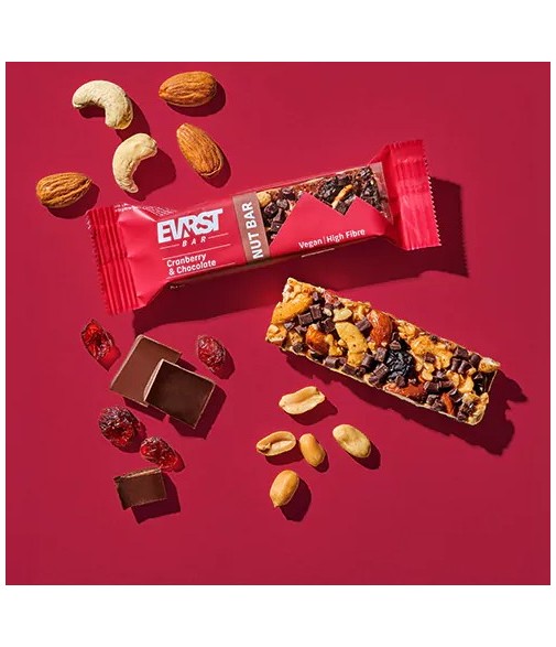 Evrst Bar Nutbar Cranberry & Chocolate Caja 15 unidades