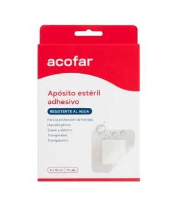 Acofar Sterile Adhesive Dressing Water 8x10 cm 10 units.