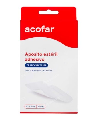 Acofar Sterile Adhesive Dressing 10x6 cm 10 units.