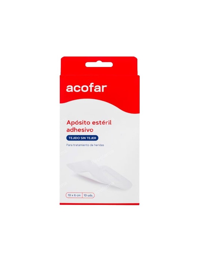 Acofar Sterile Adhesive Dressing 10x6 cm 10 units.