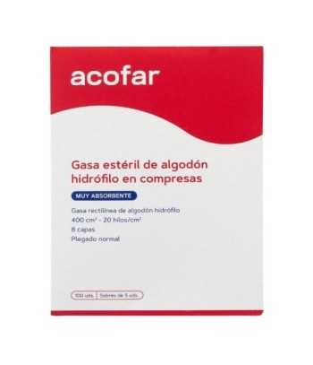 Acofar Gasa Estéril de Algodón Hidrófilo en Compresas 20x40 cm 100 uds