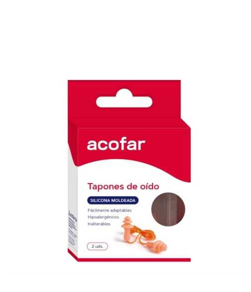 Acofar Tapon Oído Silicona Moldeada Cordón