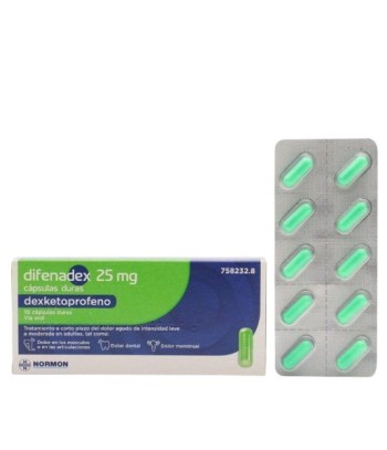 Difenadex 25 mg 10 comprimidos