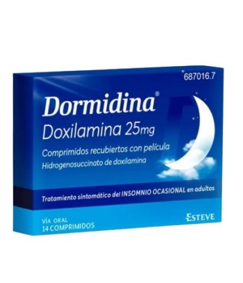 DORMIDINA DOXILAMINA 25 MG 14 COMPRIMIDOS RECUBIERTOS CON PELICULA