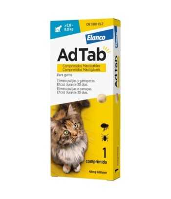 Adtab 48 mg Gatos 2-8 kg 1 comprimido