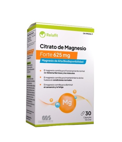 Relafit Citrato de Magnesio Forte 625 mg 30 cápsulas