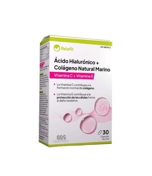 Relafit Ácido Hialurónico + Colágeno Marino 30 cápsulas