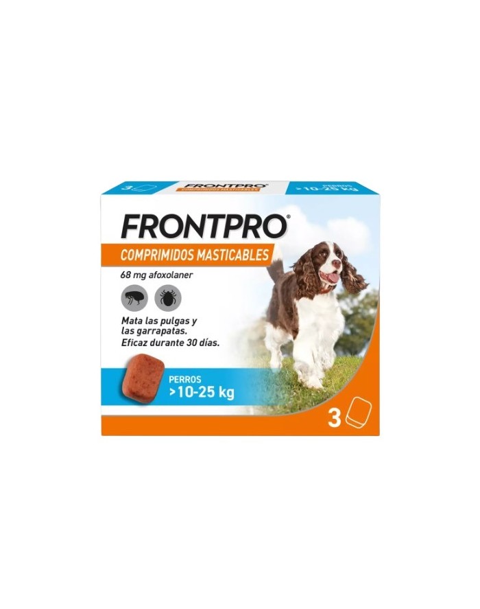 Frontpro 68 mg 3 comprimidos 10-25 kg L Azul