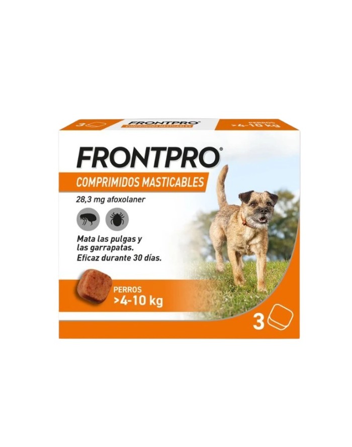 Frontpro 28 mg 3 comprimidos 4-10 kg M Naranja