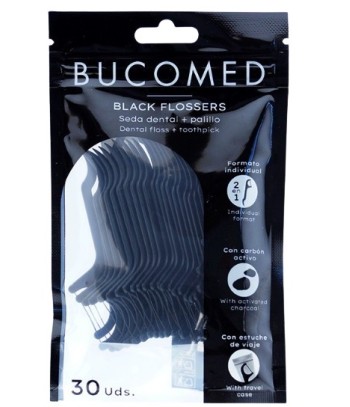 Bucomed Flossers Carbón Activado 30 unidades