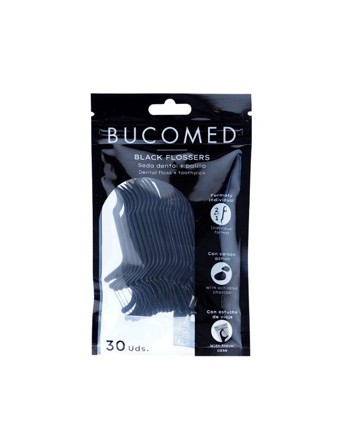 Bucomed Flossers Carbón Activado 30 unidades