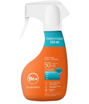 Be+ Fotoprotección Skin Ultra Fluido Facial y Corporal F50 250 ml