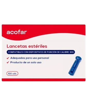 Compra Acofar Lancetas Estériles 100 Unidades en Farmaten